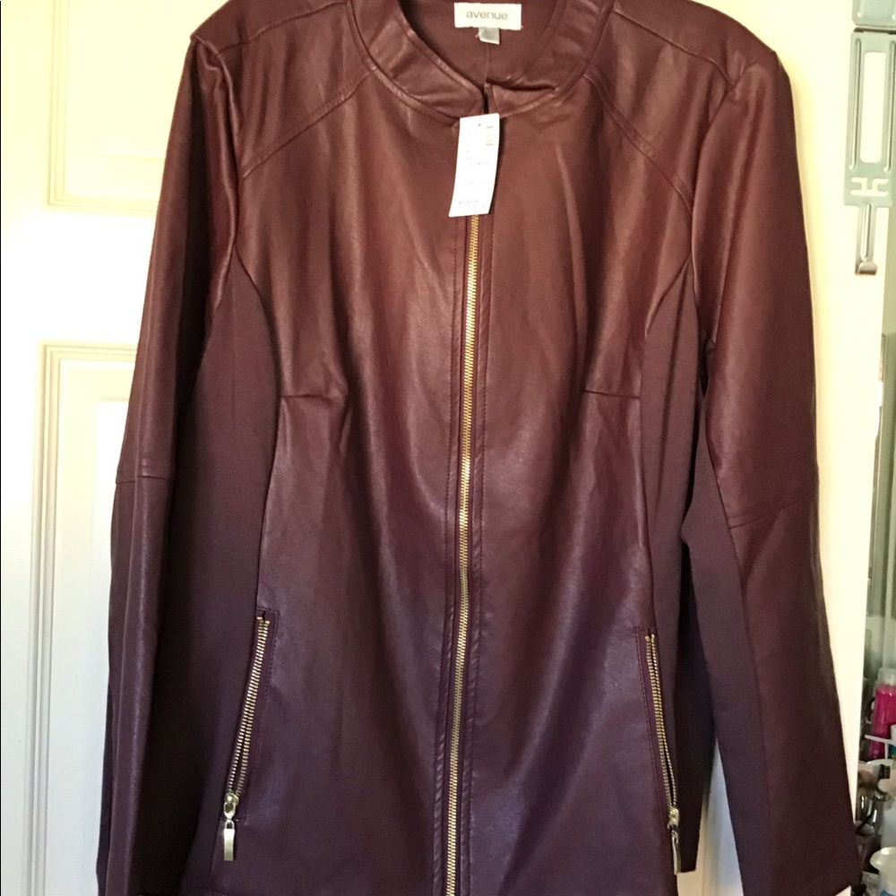 Moto type faux leather jacket. NWT